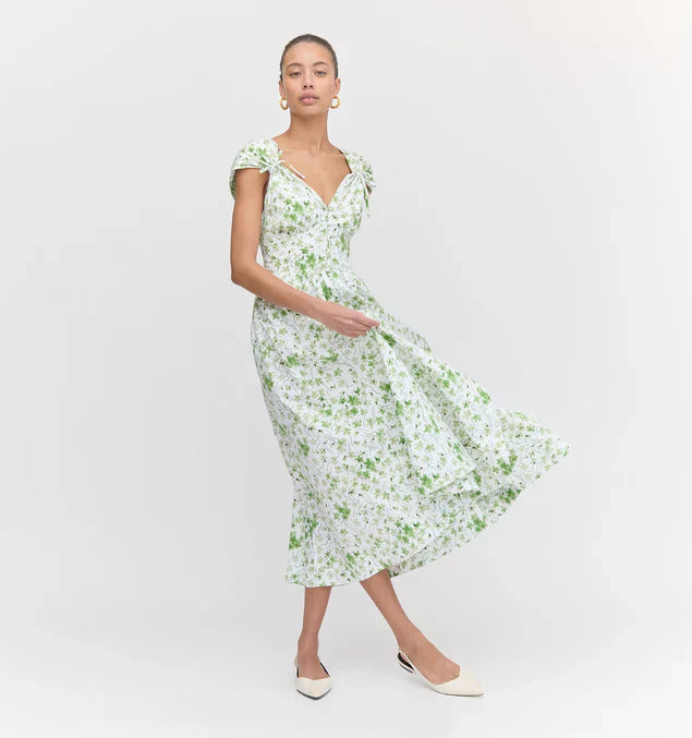 Elegant Floral Deep - V Maxi Dress
