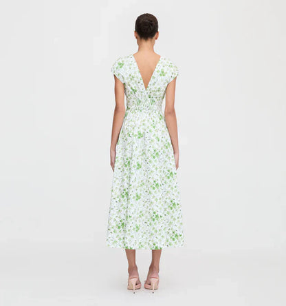 Elegant Floral Deep - V Maxi Dress
